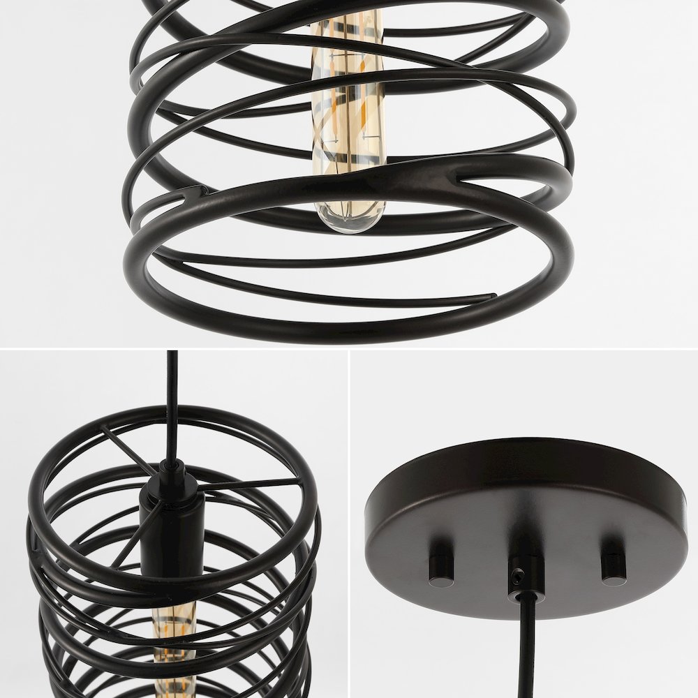 Helisa 1-Light Modern Contemporary Iron Spiral Led Pendant. Picture 5