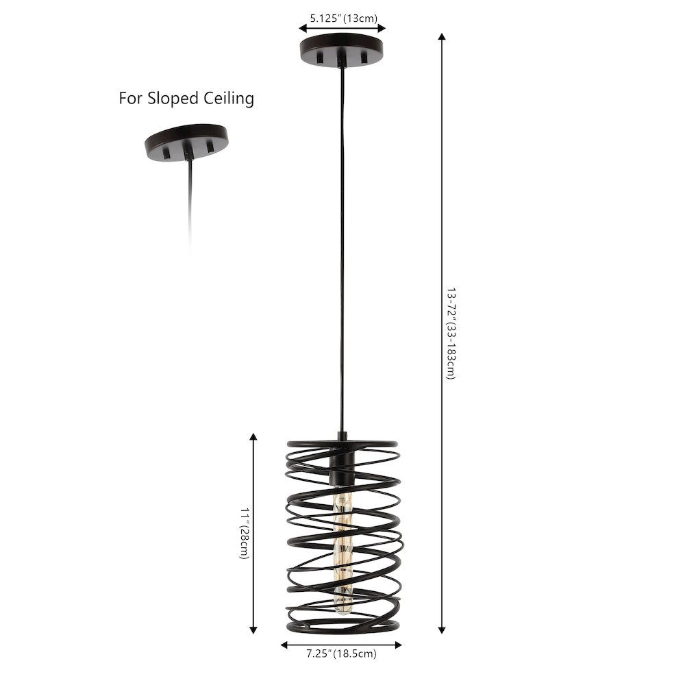 Helisa 1-Light Modern Contemporary Iron Spiral Led Pendant. Picture 3