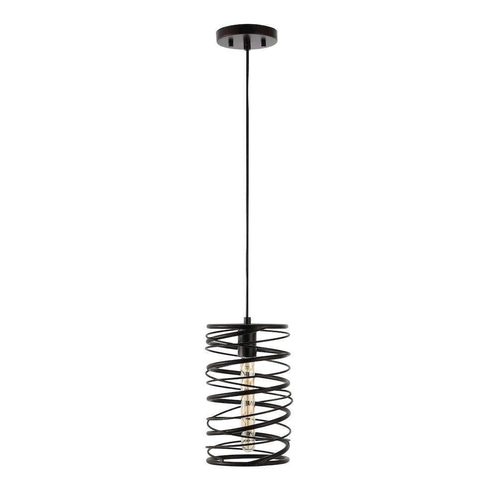 Helisa 1-Light Modern Contemporary Iron Spiral Led Pendant. Picture 2