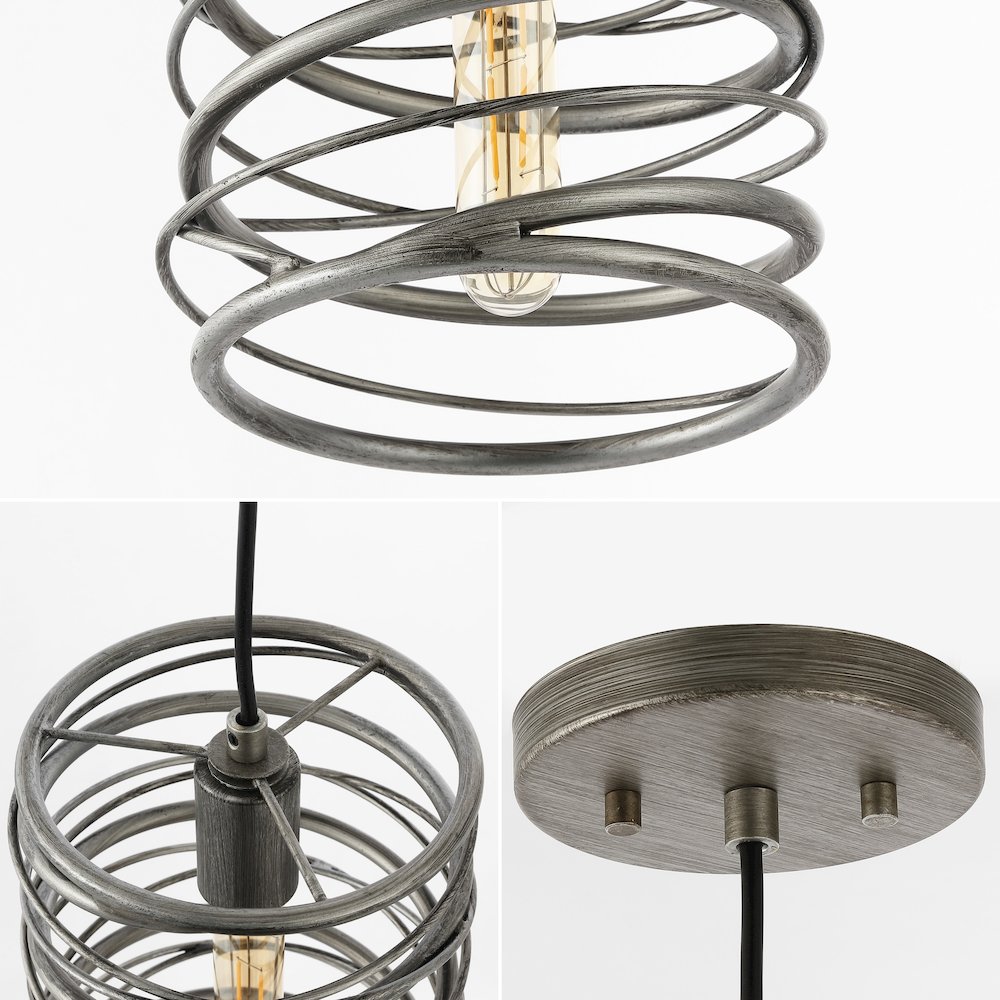Helisa 1-Light Modern Contemporary Iron Spiral Led Pendant. Picture 5