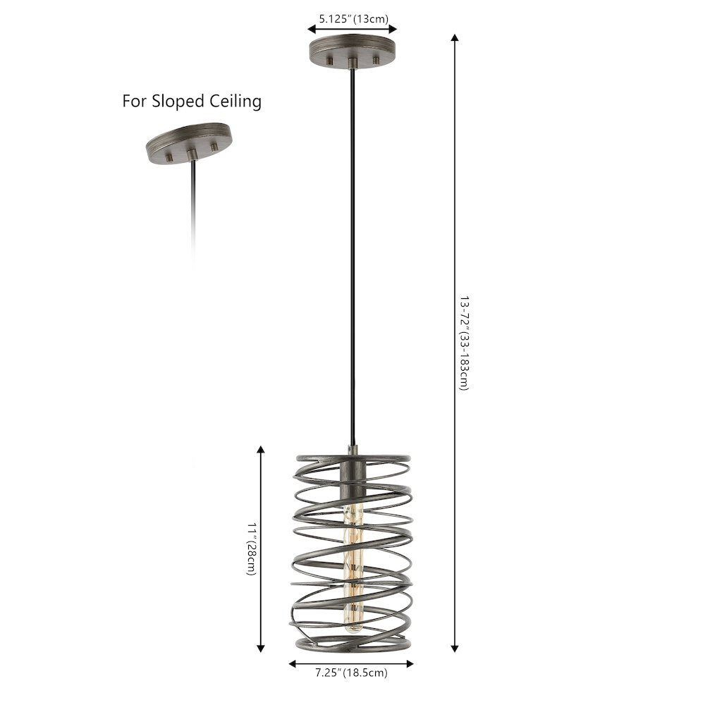 Helisa 1-Light Modern Contemporary Iron Spiral Led Pendant. Picture 3