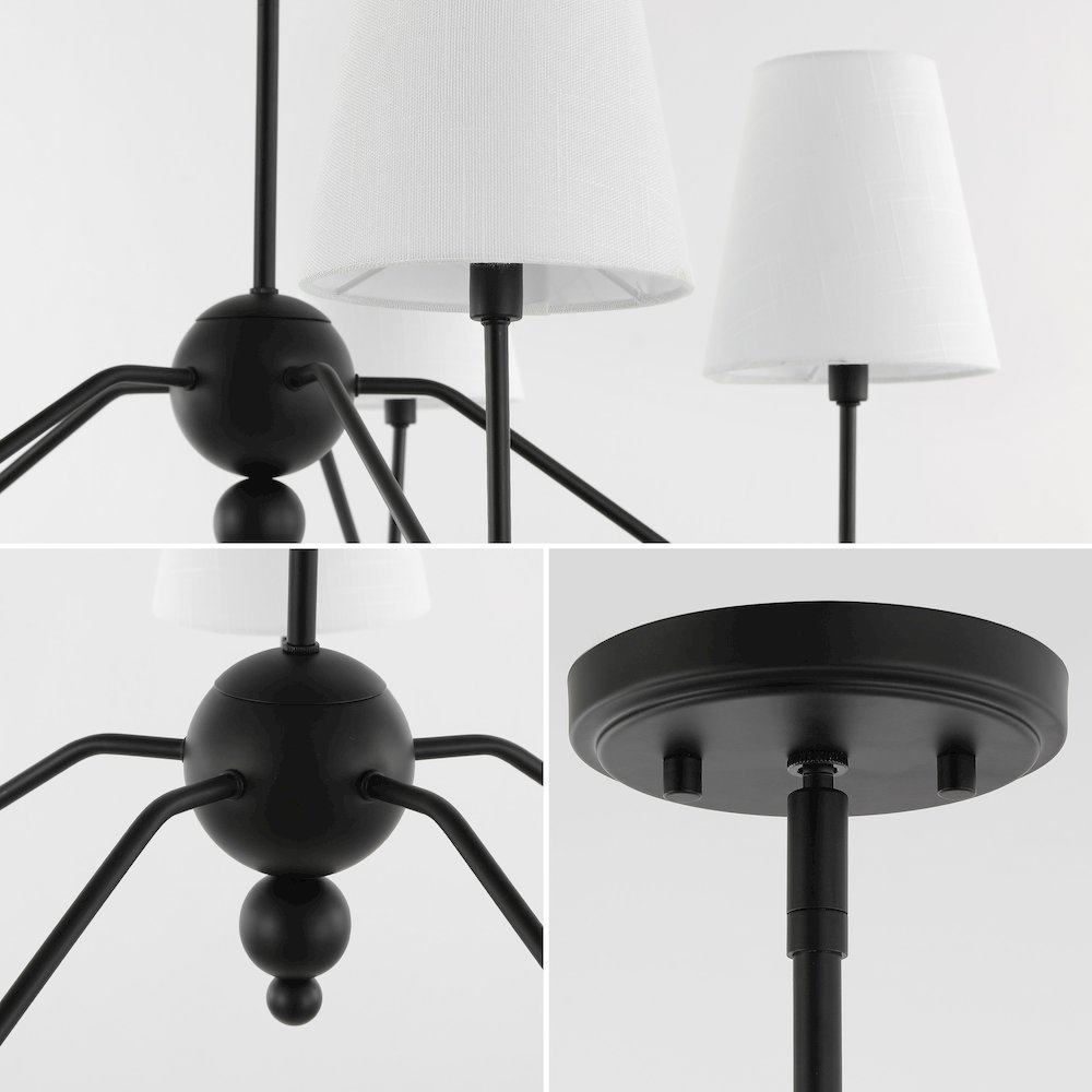 Skylar 5-Light Classic Minimalist Iron Inverted Gourd Led Chandelier. Picture 5