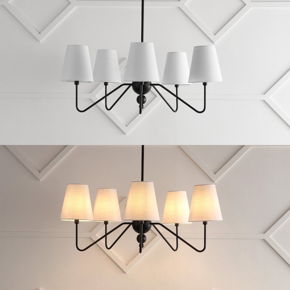 Skylar 5-Light Classic Minimalist Iron Inverted Gourd Led Chandelier. Picture 7