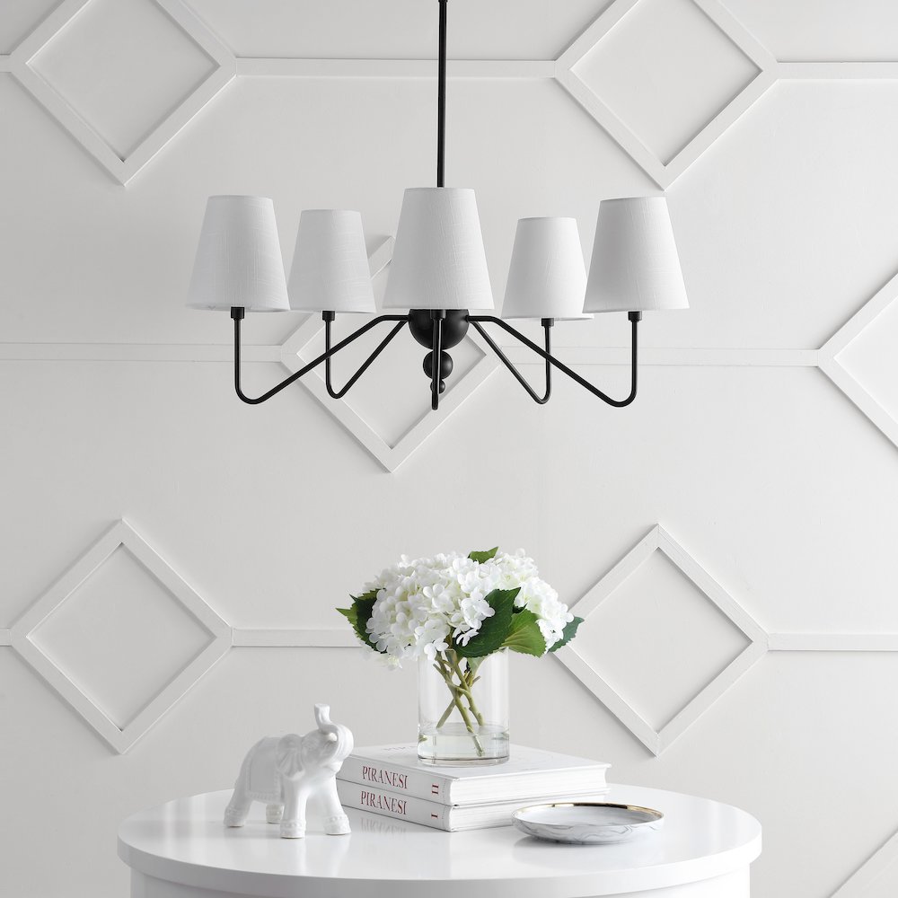 Skylar 5-Light Classic Minimalist Iron Inverted Gourd Led Chandelier. Picture 2