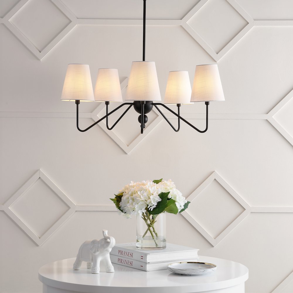 Skylar 5-Light Classic Minimalist Iron Inverted Gourd Led Chandelier. Picture 1