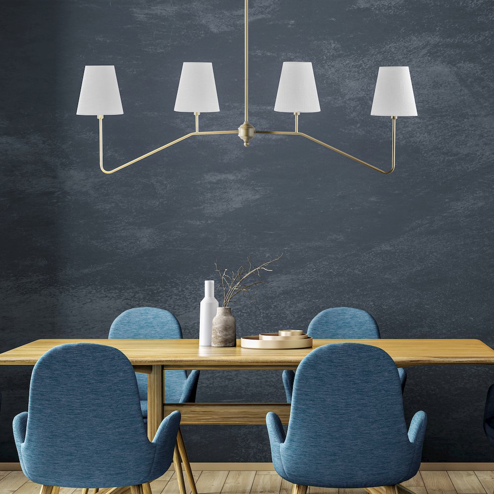 Signe 4-Light Classic Minimalist Iron Linear Led Pendant. Picture 4