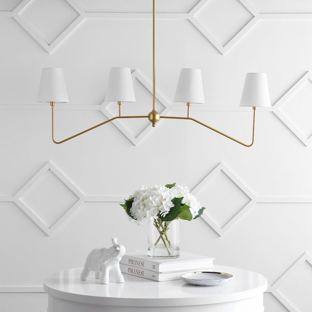 Signe 4-Light Classic Minimalist Iron Linear Led Pendant. Picture 1
