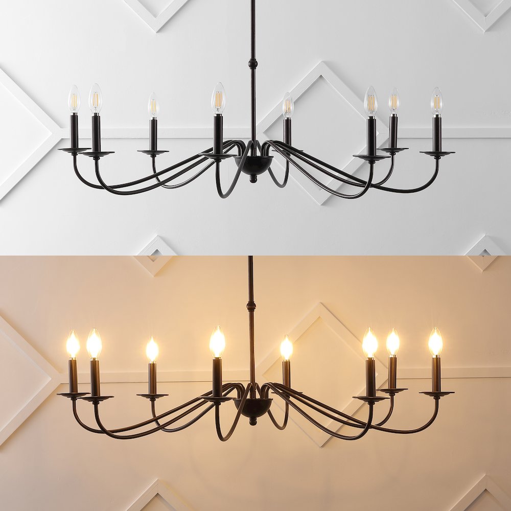Wicklow 40" 8-Light Bohemian Farmhouse Iron LED Chandelier, Oil Rubbed Bronze. Picture 5
