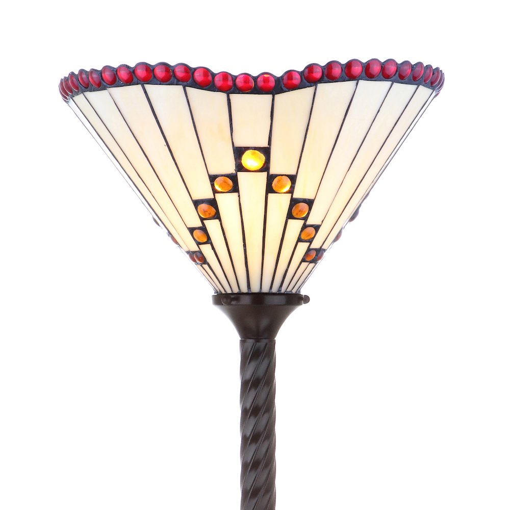 Smith Tiffany Style Torchiere Led Floor Lamp. Picture 7