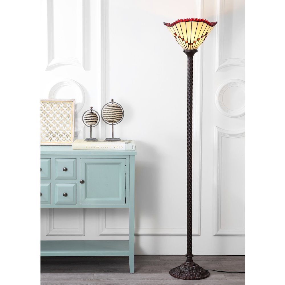 Smith Tiffany Style Torchiere Led Floor Lamp. Picture 5