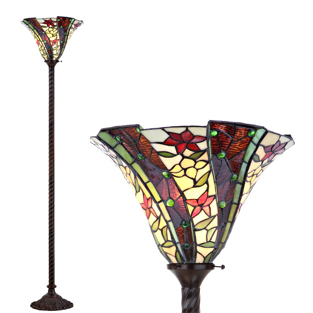 Williams Tiffany Style Torchiere Led Floor Lamp. Picture 4