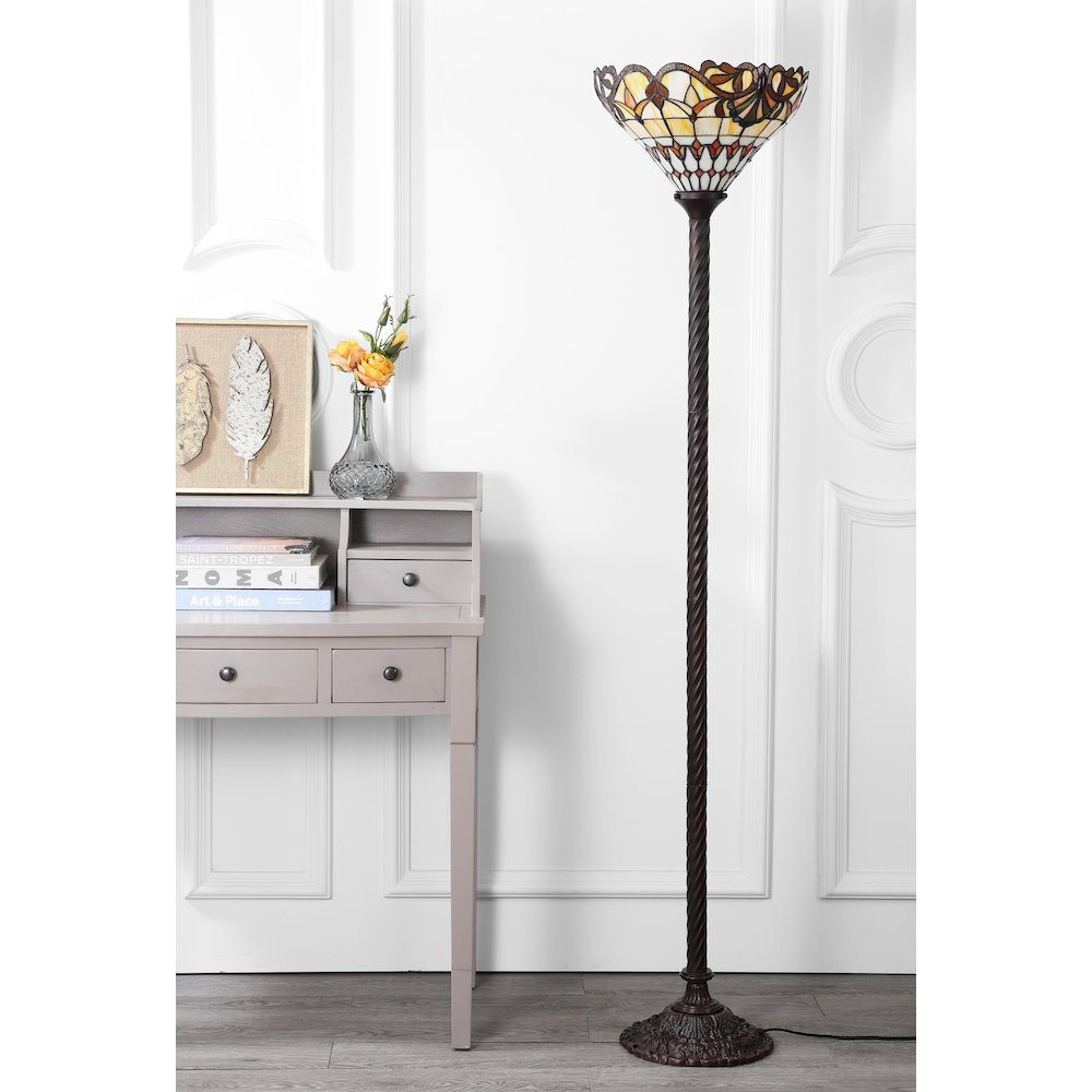 Davis Tiffany Style Torchiere Led Floor Lamp. Picture 6