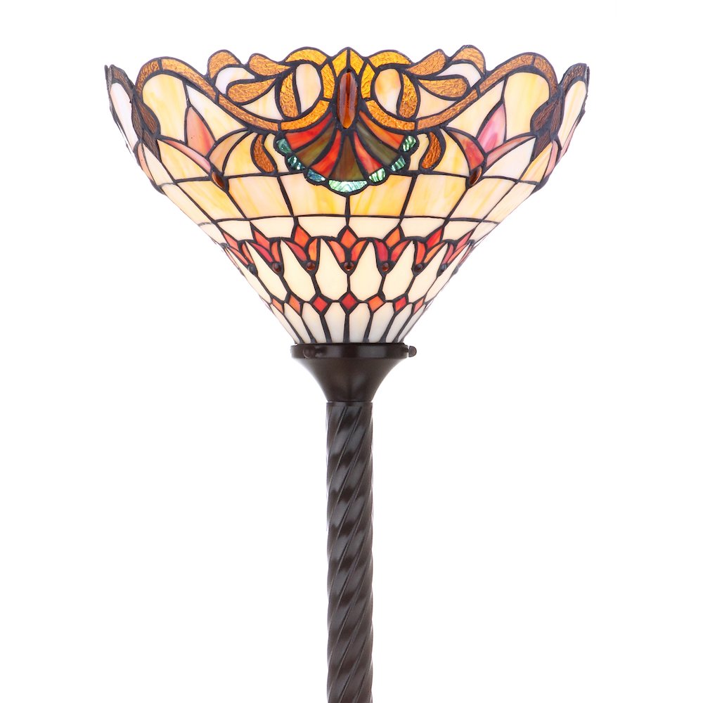 Davis Tiffany Style Torchiere Led Floor Lamp. Picture 7