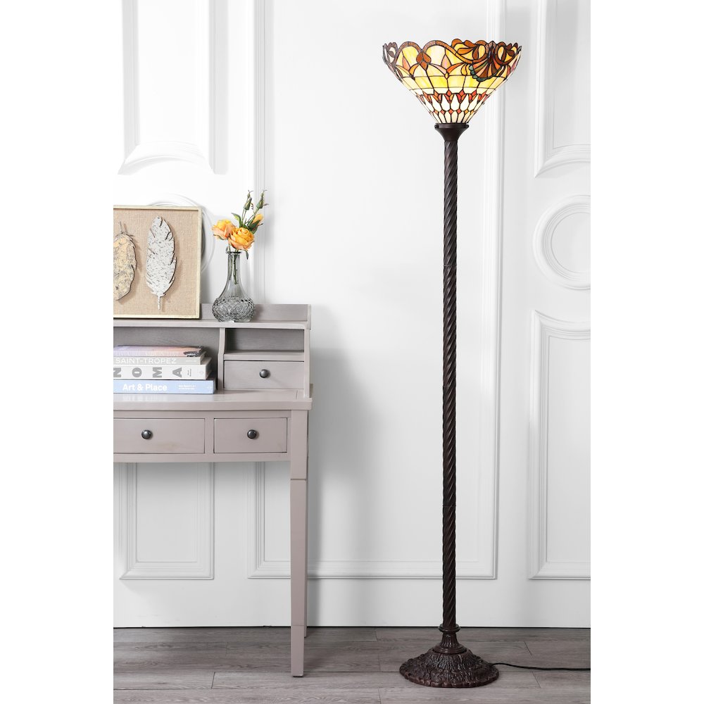 Davis Tiffany Style Torchiere Led Floor Lamp. Picture 5