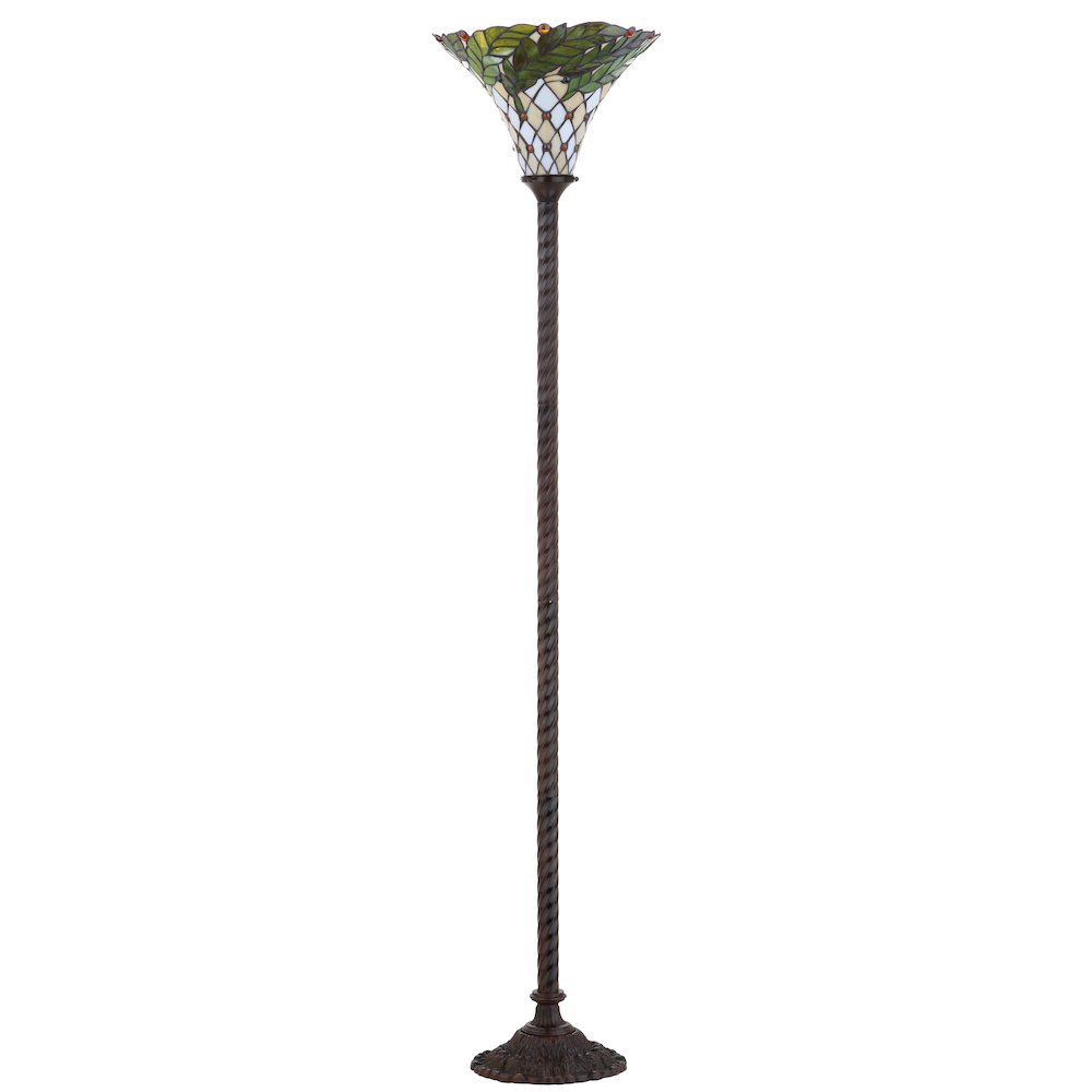 Botanical Tiffany Style Torchiere Led Floor Lamp. Picture 2