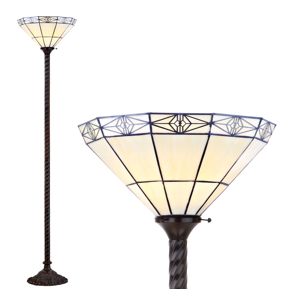 Moore Tiffany Style Torchiere Led Floor Lamp. Picture 4