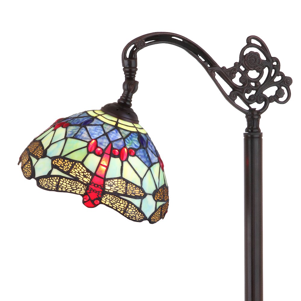 Dragonfly Tiffany Style Arched Led Floor Lamp. Picture 7