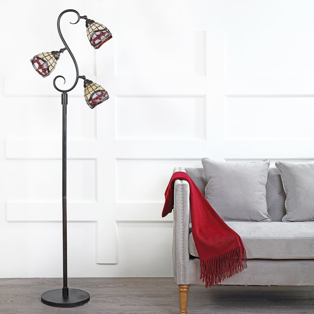 Walker Tiffany Style Multi Light Led Floor Lamp. Picture 6