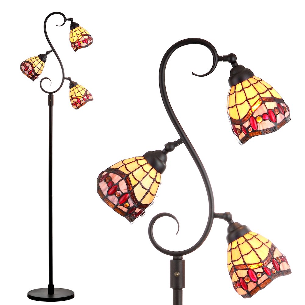 Walker Tiffany Style Multi Light Led Floor Lamp. Picture 4