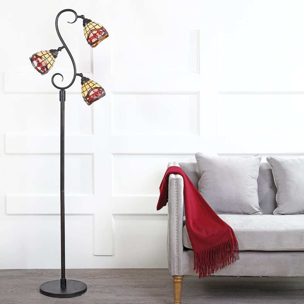 Walker Tiffany Style Multi Light Led Floor Lamp. Picture 5