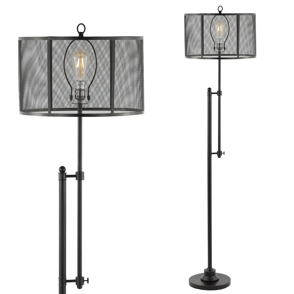 Noah Modern Industrial Iron Height Adjustable Led Floor Lamp. Picture 7
