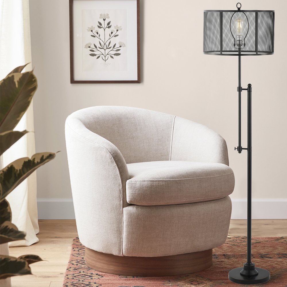 Noah Modern Industrial Iron Height Adjustable Led Floor Lamp. Picture 9