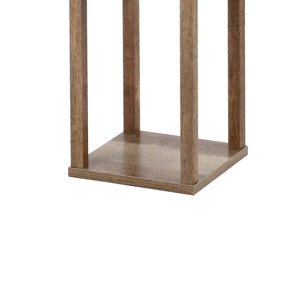 Etagere Rustic Bohemian Wooden Led Shelf Floor Lamp With Pull Chain. Picture 3