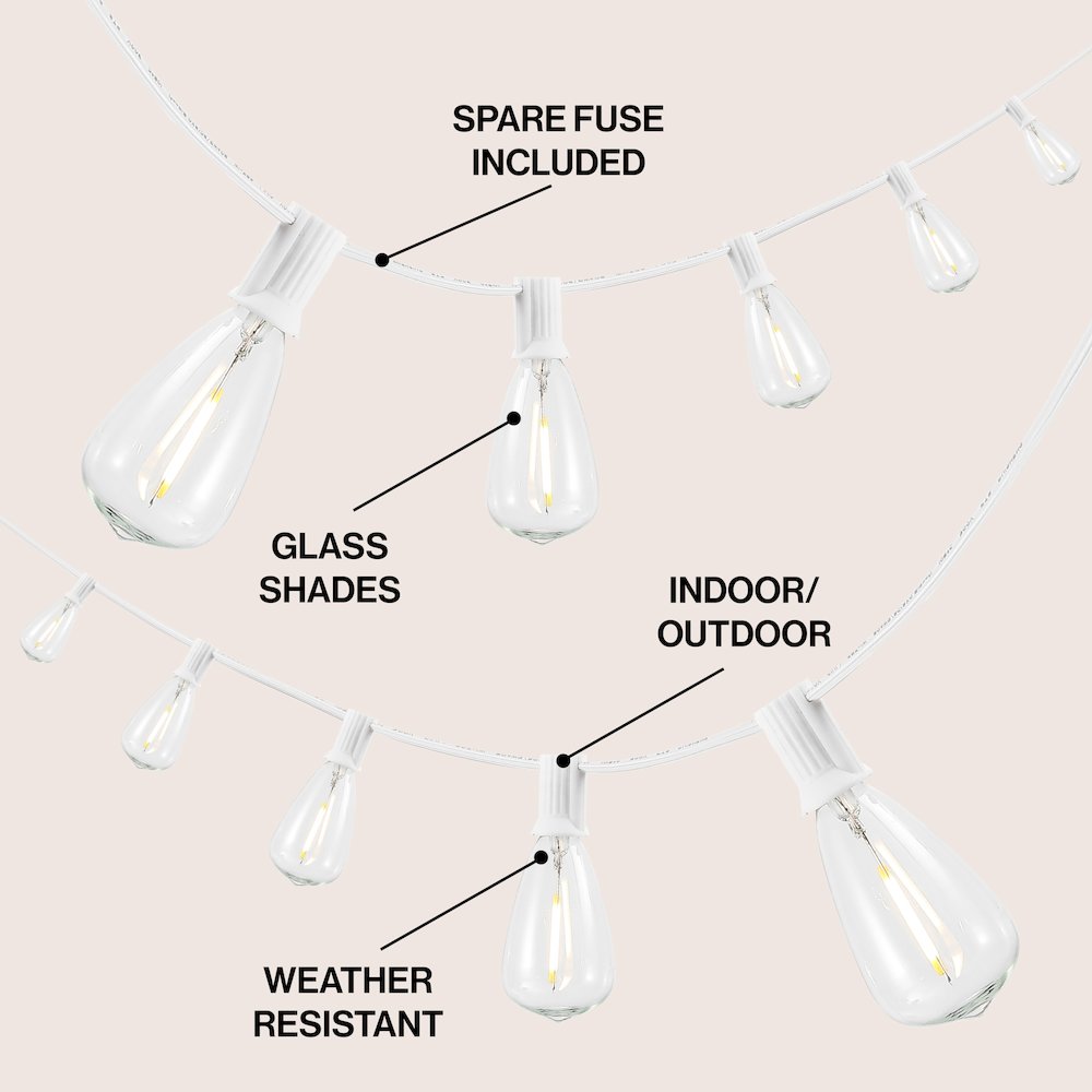 Incandescent C7 Bulb String Lights, White. Picture 2