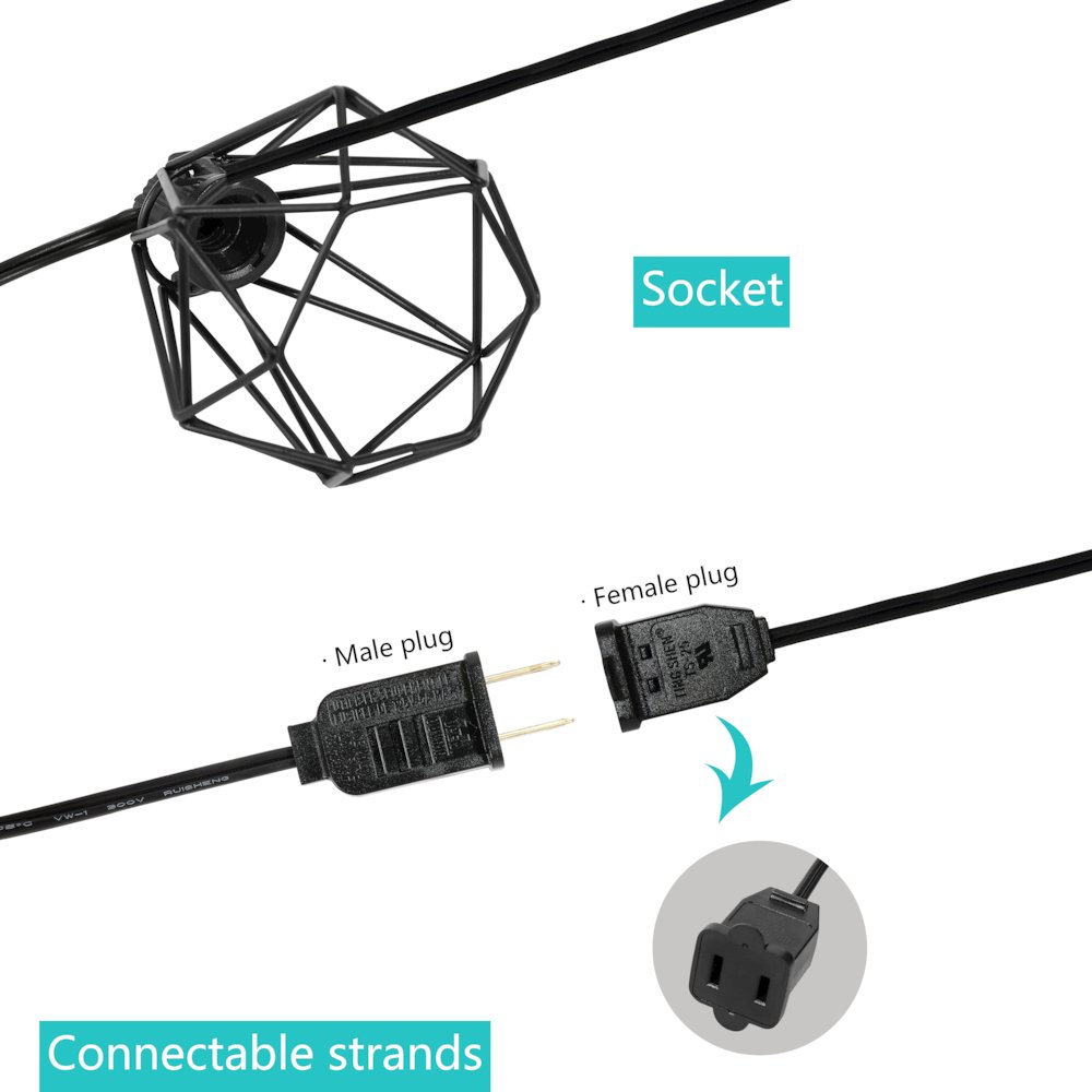 Transitional Incandescent G Diamond Cage String Lights. Picture 4