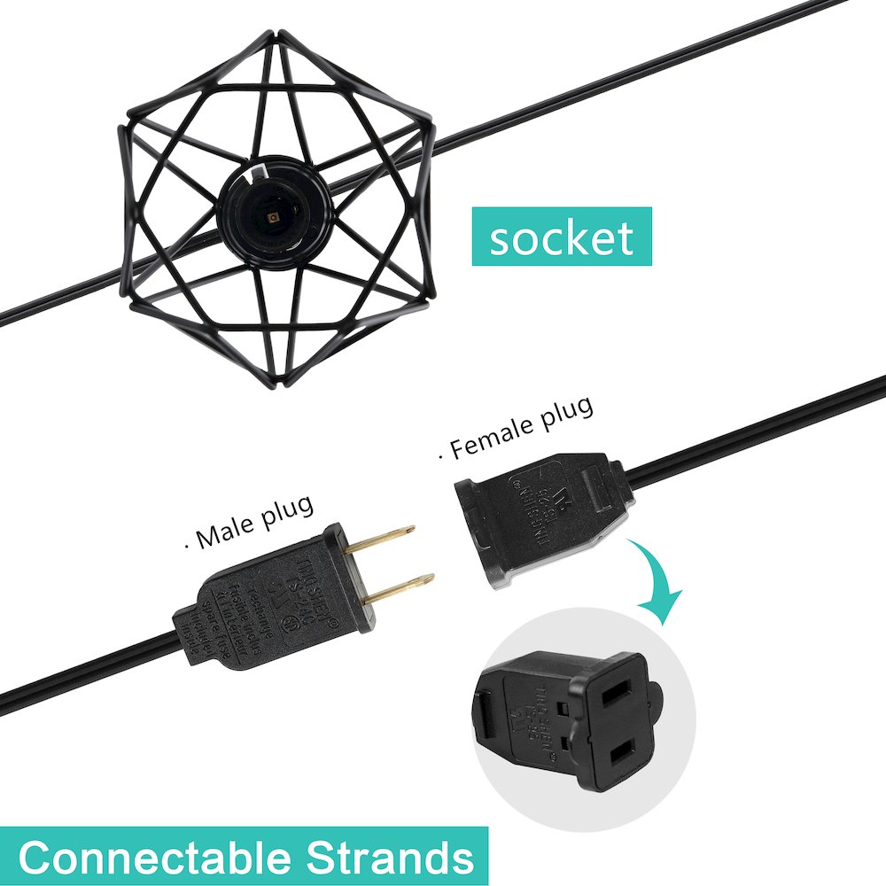 Transitional Incandescent G Diamond Cage String Lights. Picture 7