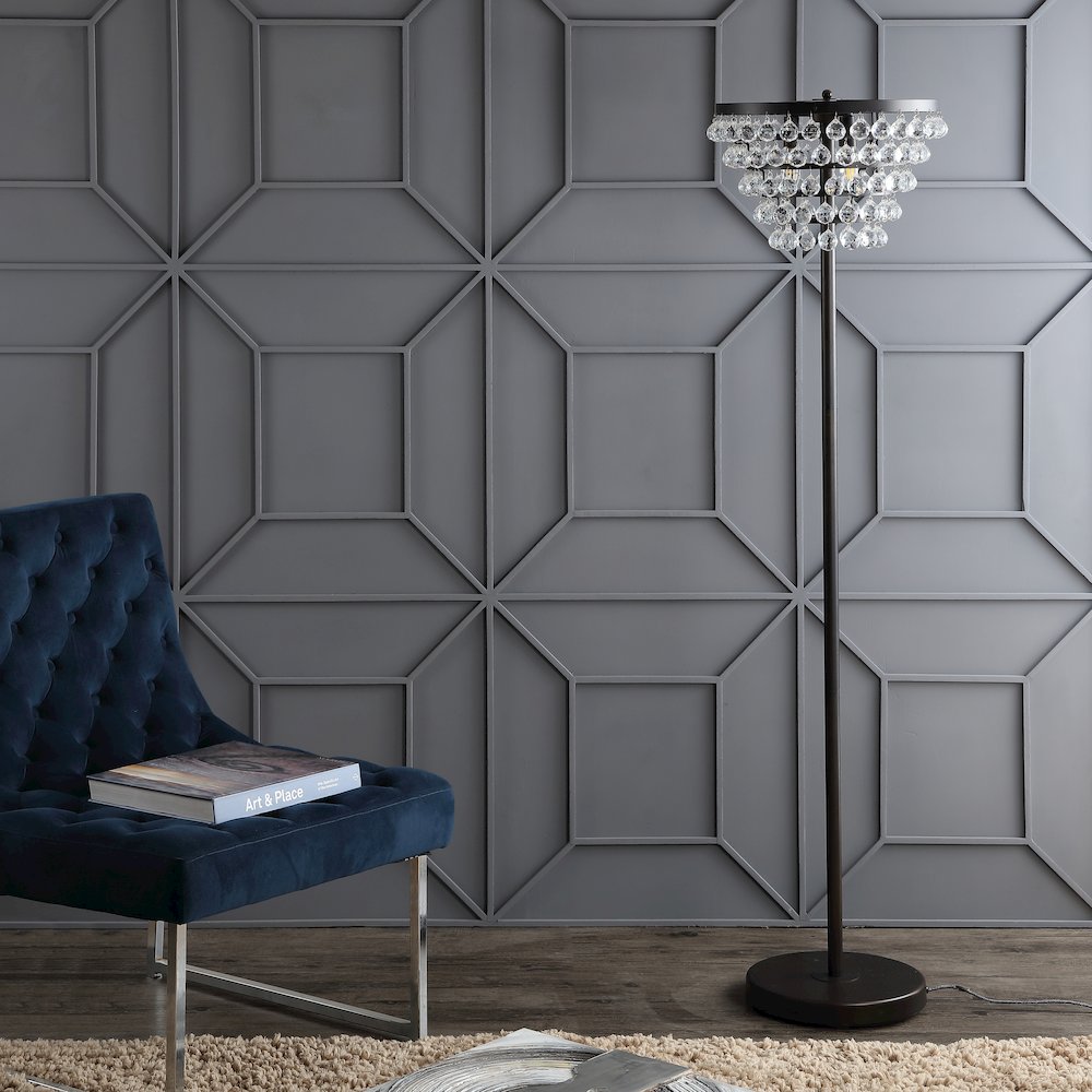 Jemma Crystal/Metal Led Floor Lamp. Picture 8