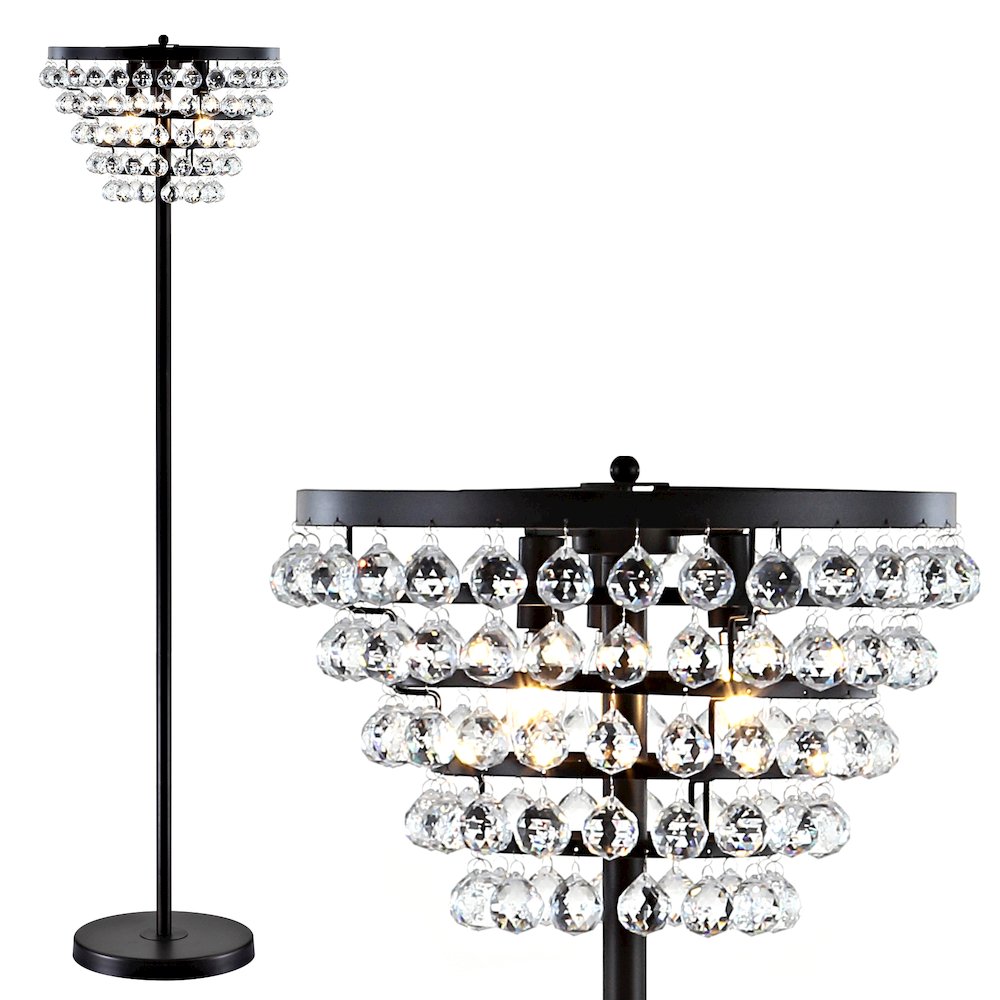 Jemma Crystal/Metal Led Floor Lamp. Picture 6