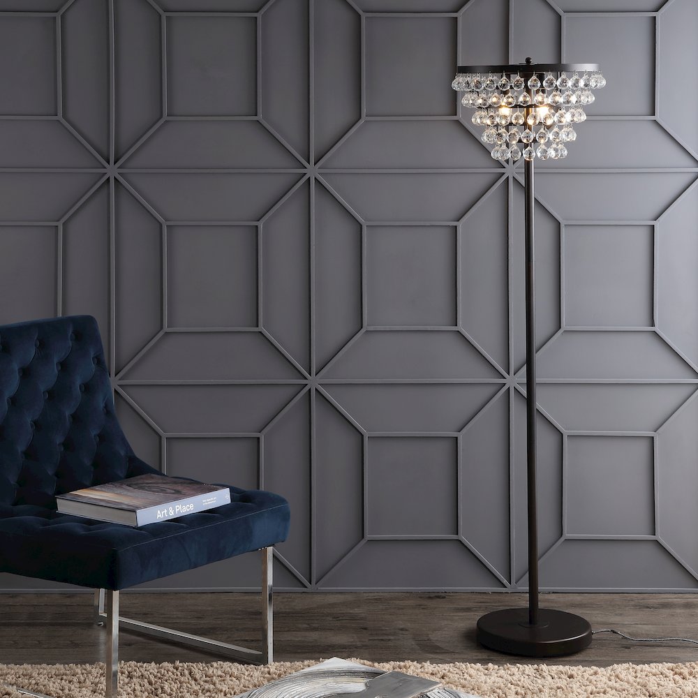 Jemma Crystal/Metal Led Floor Lamp. Picture 7