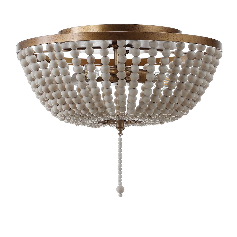 Allison Wood Beaded/Metal Led Flush Mount. Picture 2