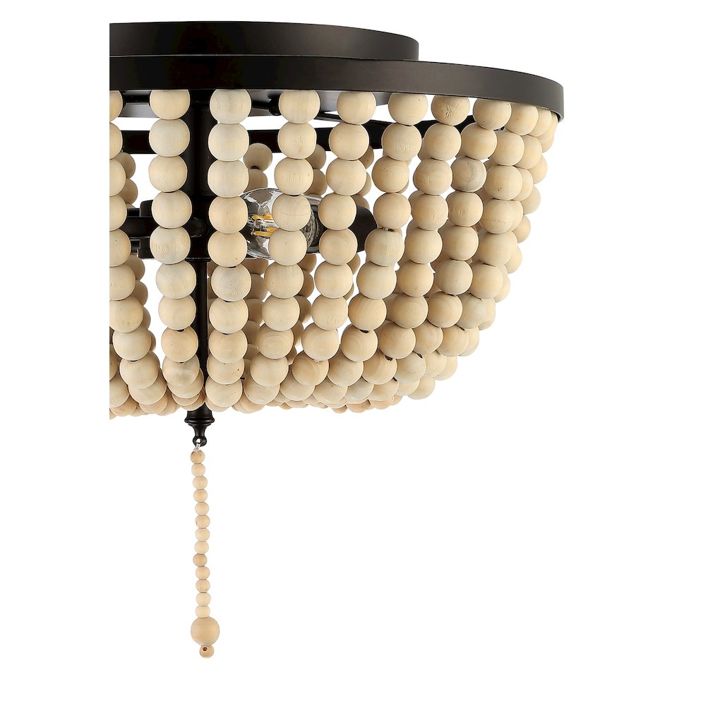 Allison Wood Beaded/Metal Led Flush Mount. Picture 3