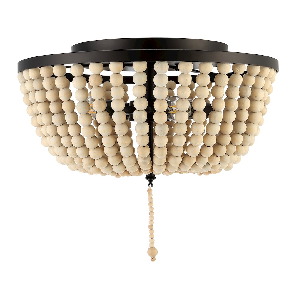 Allison Wood Beaded/Metal Led Flush Mount. Picture 2