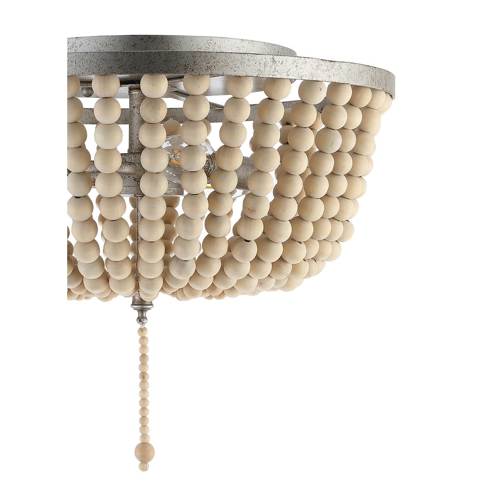 Allison Wood Beaded/Metal Led Flush Mount. Picture 3