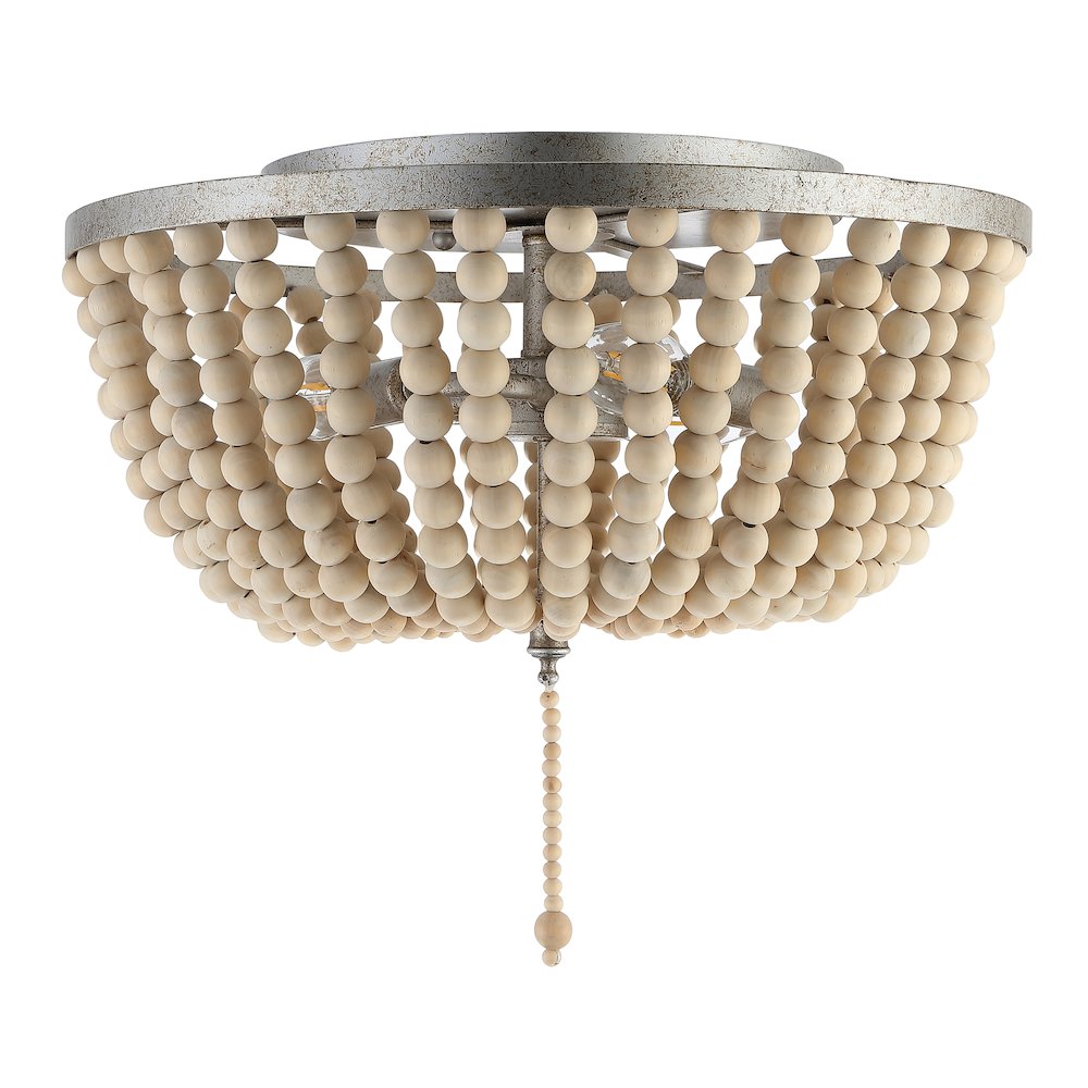 Allison Wood Beaded/Metal Led Flush Mount. Picture 2