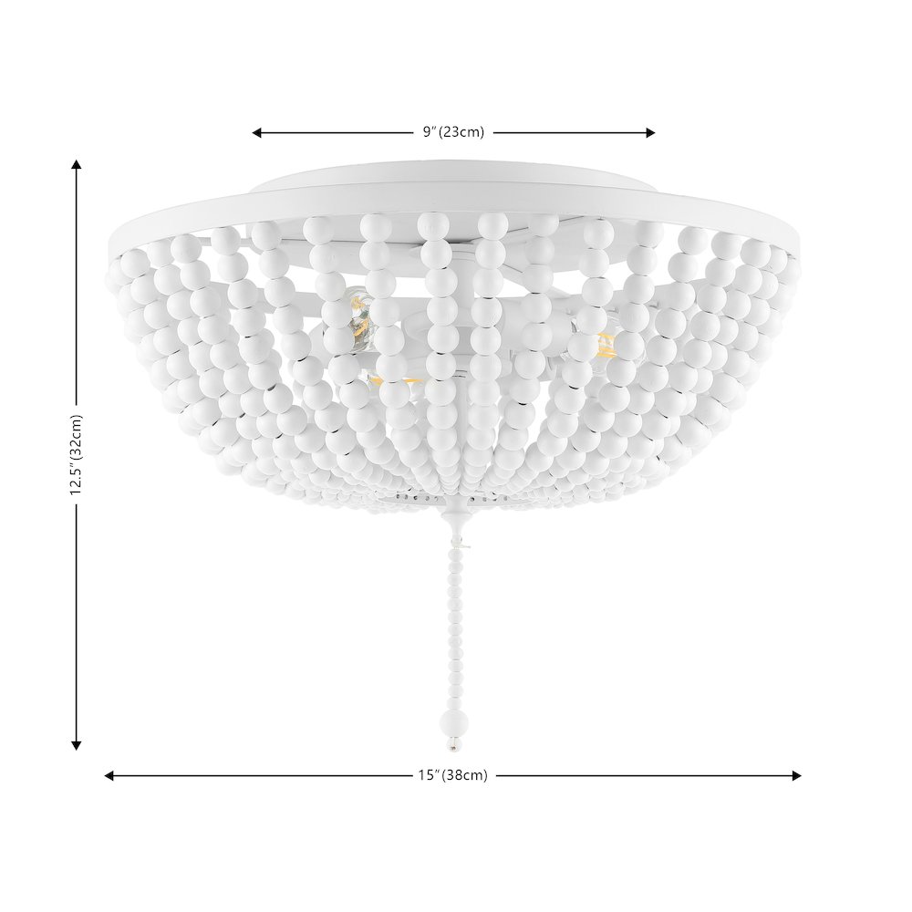 Allison Wood Beaded/Metal Led Flush Mount. Picture 9