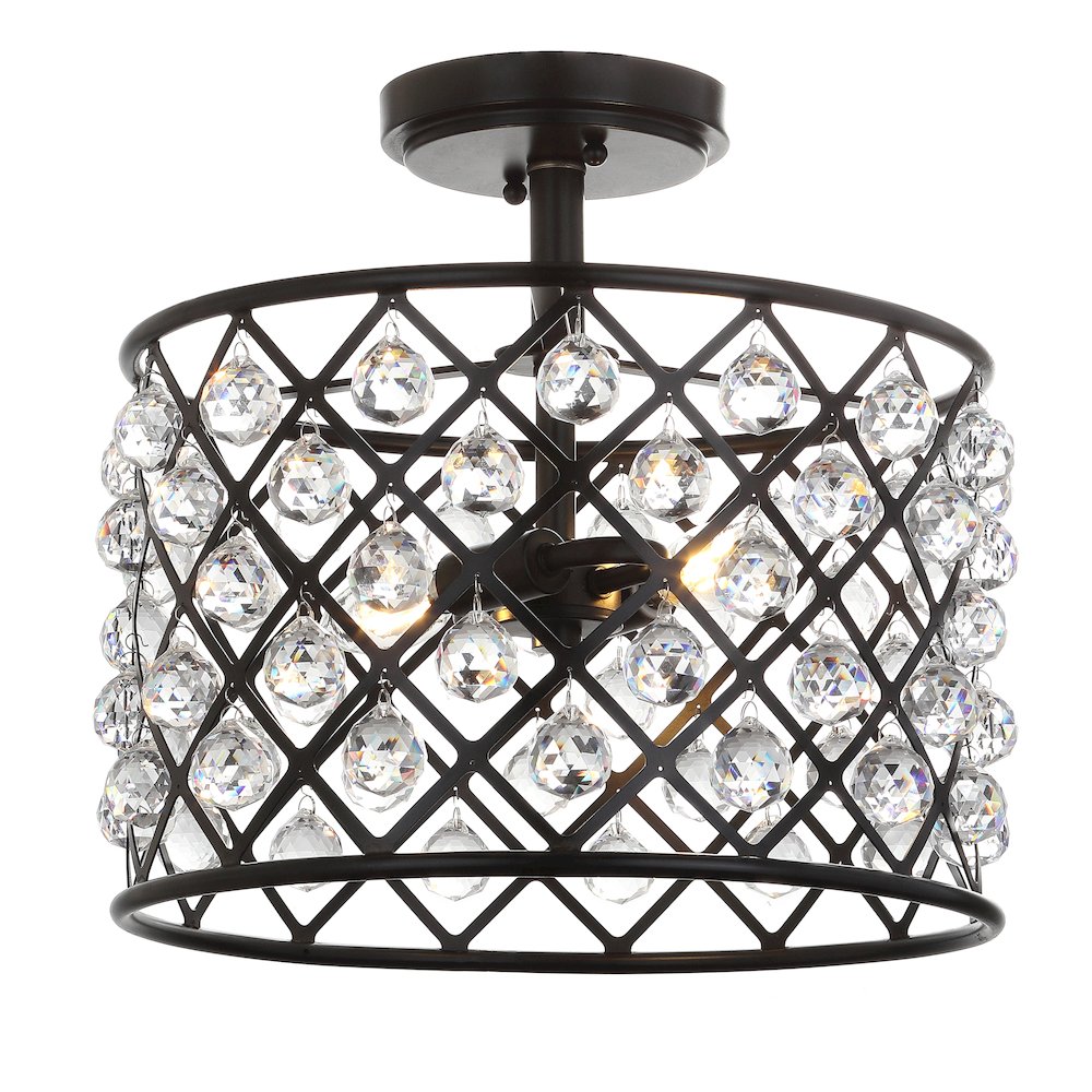 Gabrielle Crystal/Metal Led Semi Flush Mount. Picture 1