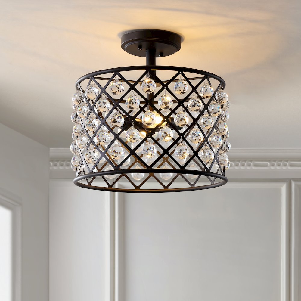 Gabrielle Crystal/Metal Led Semi Flush Mount. Picture 7