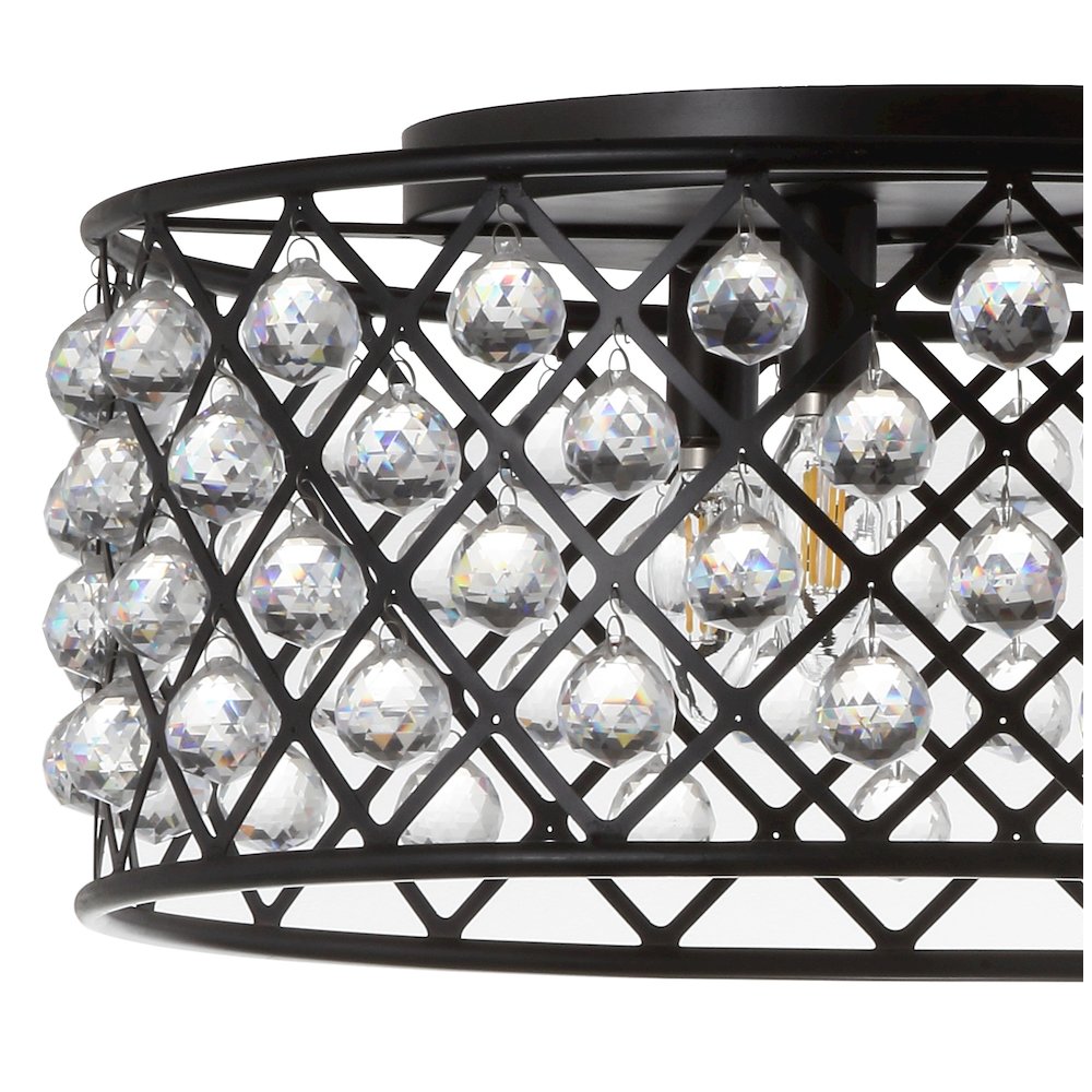 Gabrielle Metal/Crystal Led Flush Mount Ceiling Light. Picture 5
