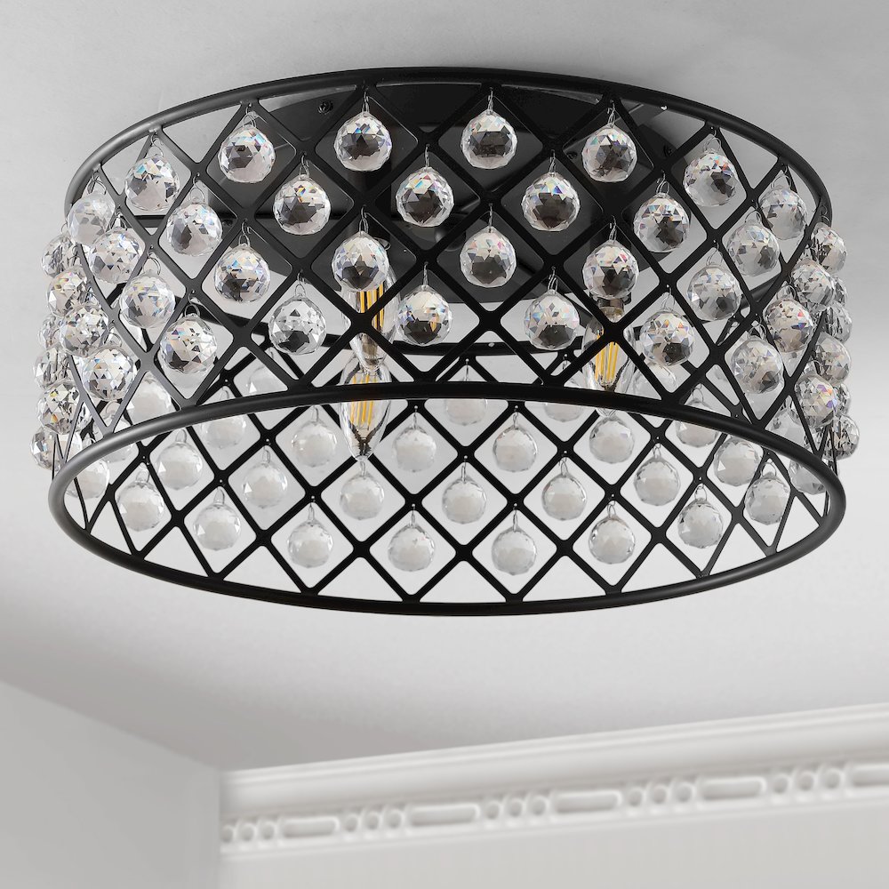 Gabrielle Metal/Crystal Led Flush Mount Ceiling Light. Picture 7