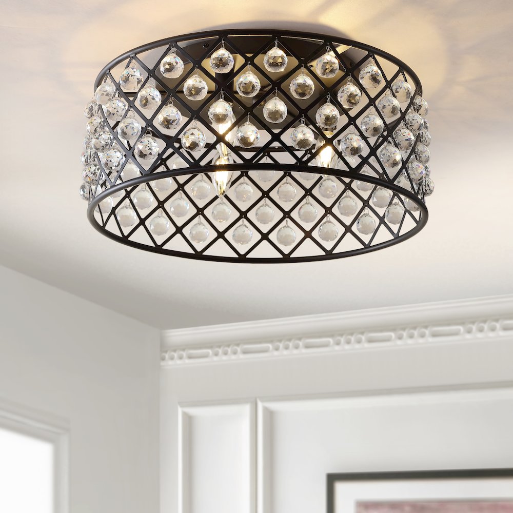 Gabrielle Metal/Crystal Led Flush Mount Ceiling Light. Picture 6
