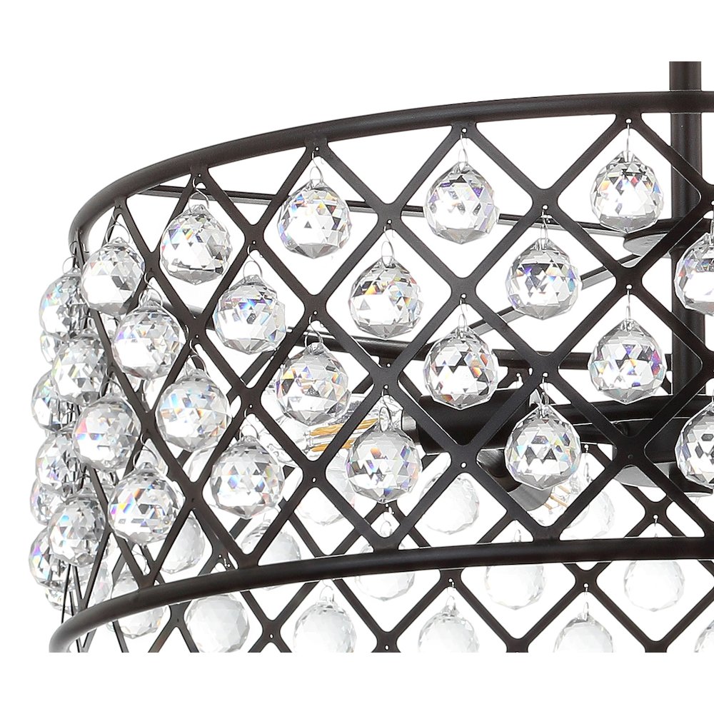 Gabrielle Crystal/Metal Led Pendant. Picture 5
