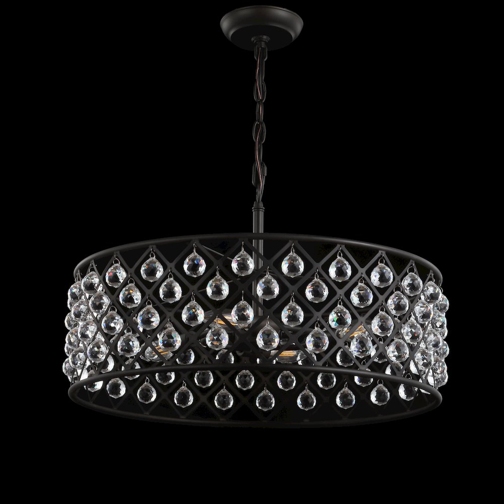 Gabrielle Crystal/Metal Led Pendant. Picture 4