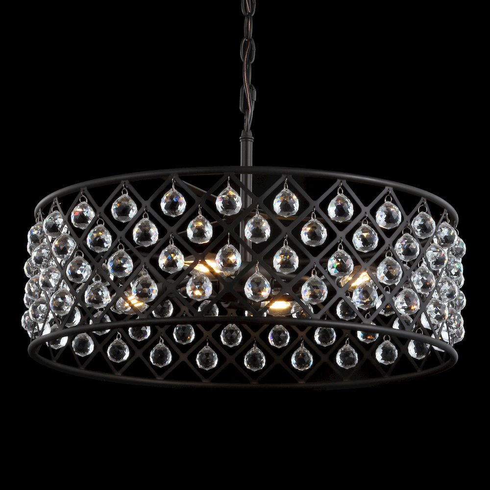 Gabrielle Crystal/Metal Led Pendant. Picture 7