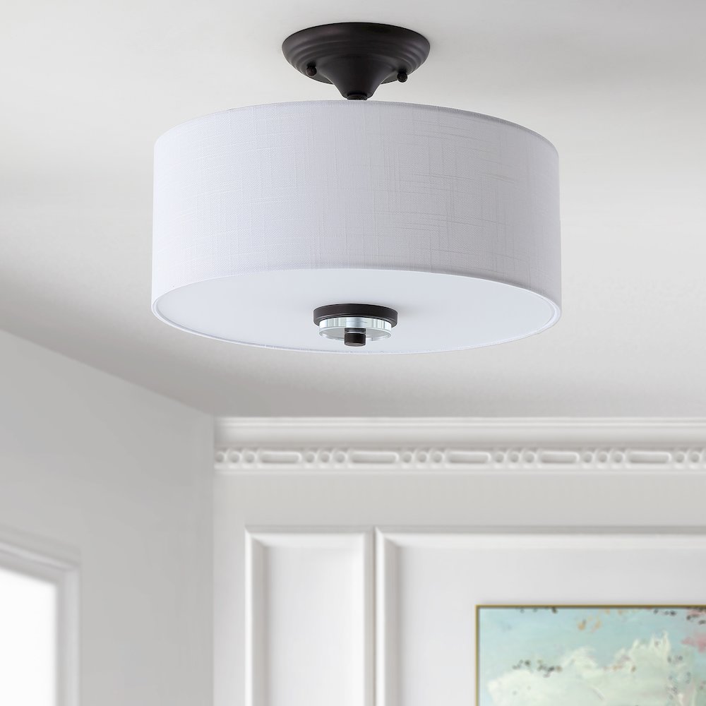 Marc Metal/Crystal Led Semi Flush Mount. Picture 4