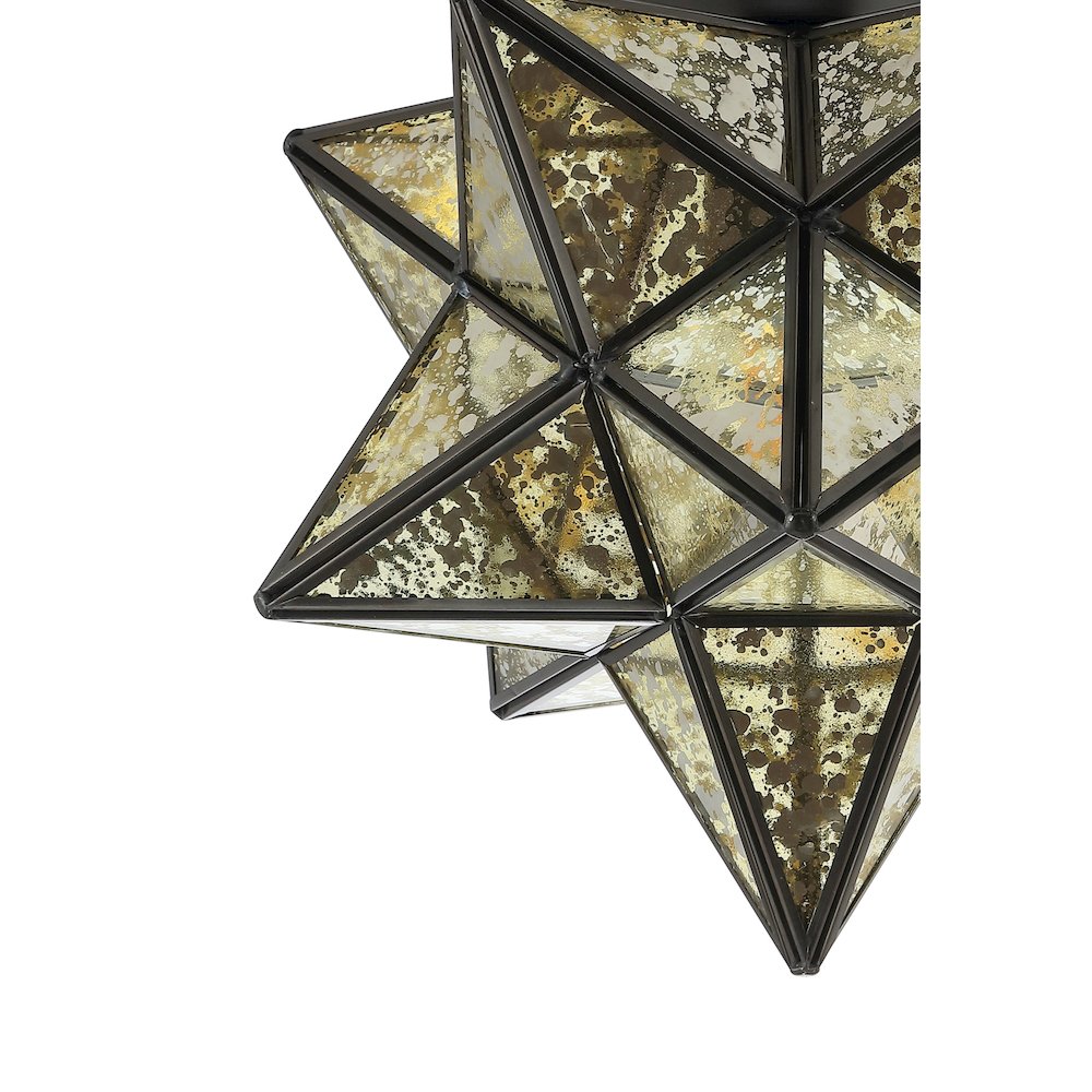 Stella Moravian Star Metal/Clear Glass Led Pendant. Picture 3