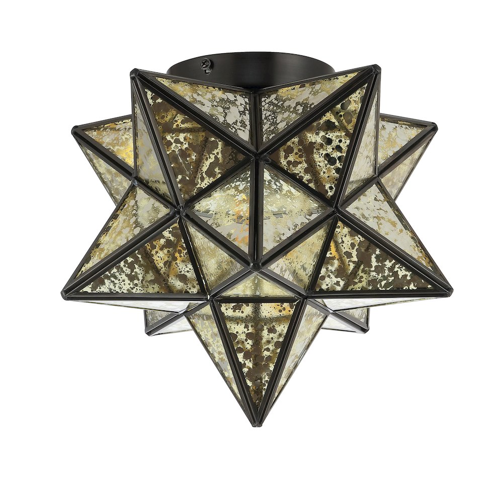 Stella Moravian Star Metal/Clear Glass Led Pendant. Picture 2